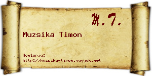 Muzsika Timon névjegykártya